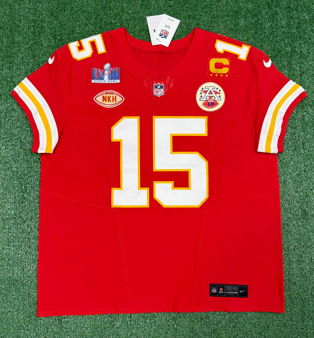 Patrick Mahomes Kansas City Chiefs Jersey #15 Nike Vapor FUSE Elite Red Size 52 (XXL) NFL