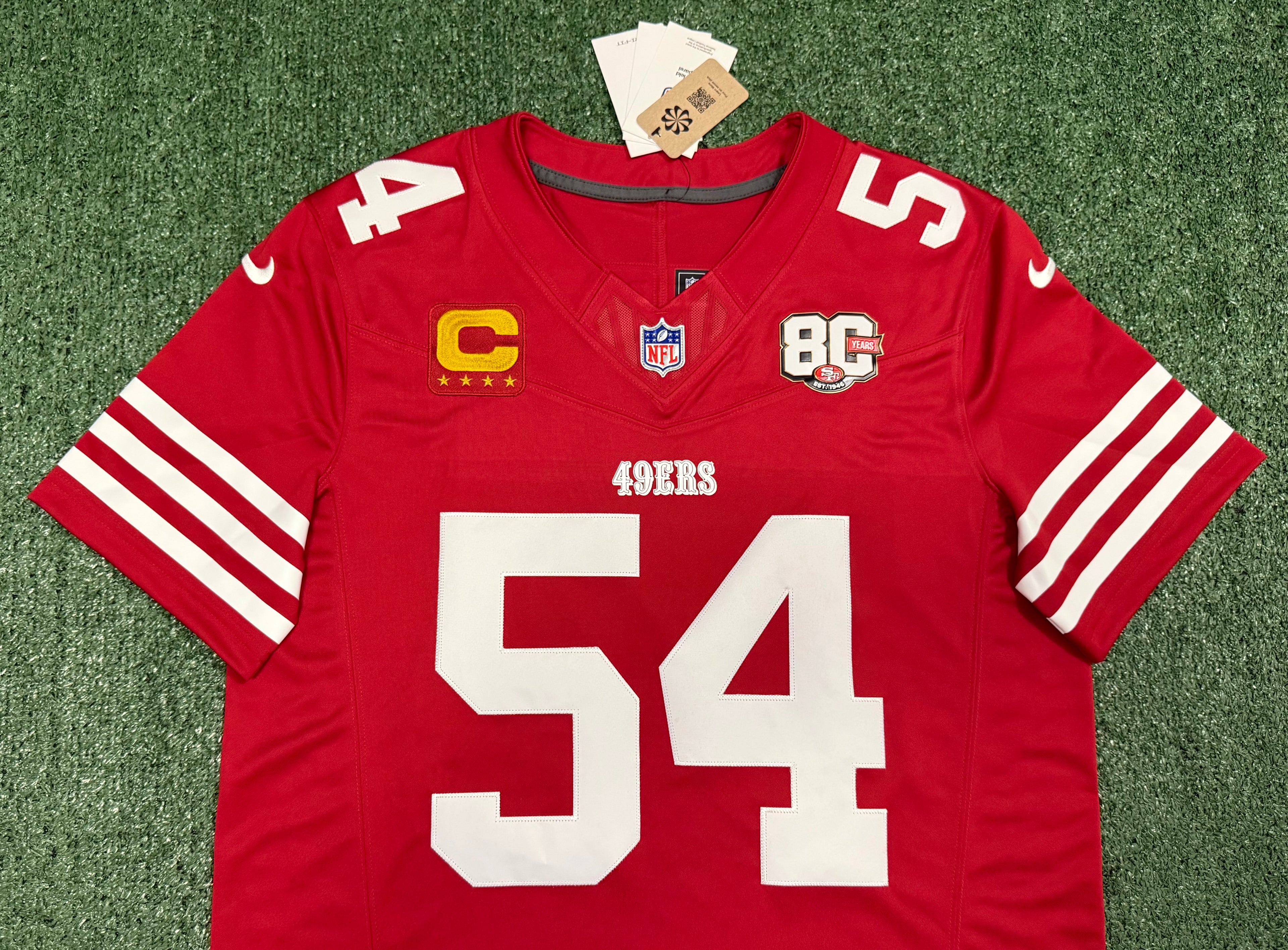 Fred Warner San Francisco 49ers Jersey #54 Nike Vapor Fuse Limited Stitched Red Size (Large) NFL