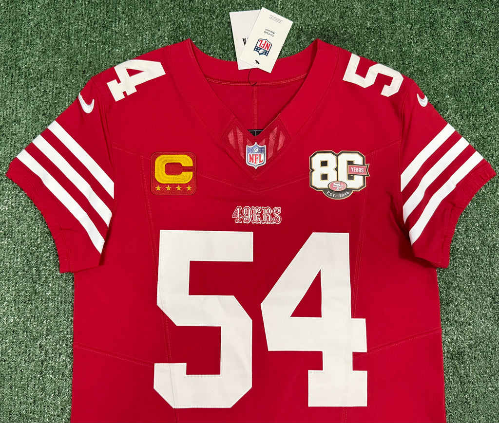 Fred Warner San Francisco 49ers Jersey #54 Nike Vapor FUSE Elite Red Size 40 (Medium) NFL