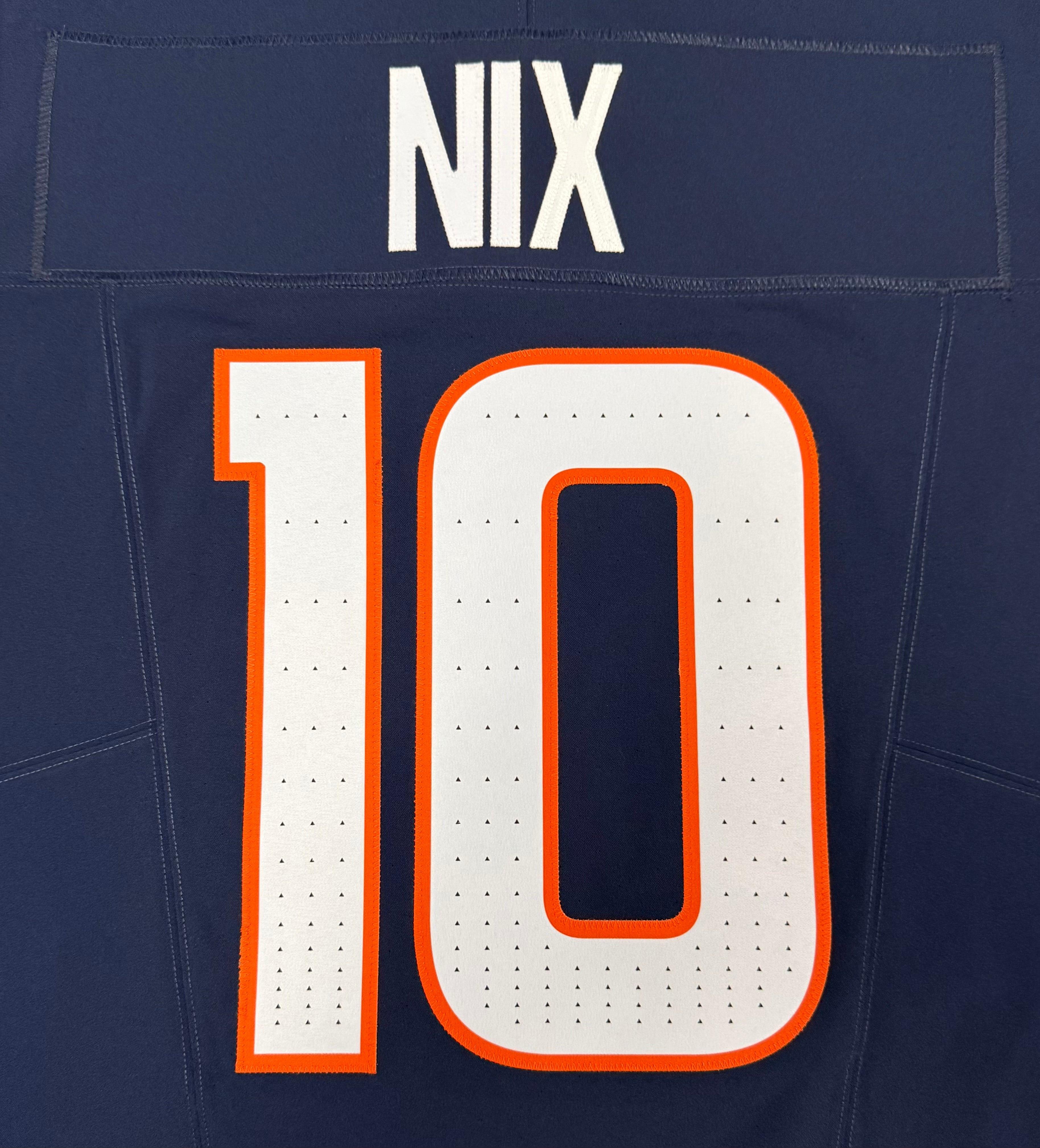 Bo Nix Denver Broncos Jersey #10 Nike Vapor Fuse Elite Navy Size 48 (XL) NFL