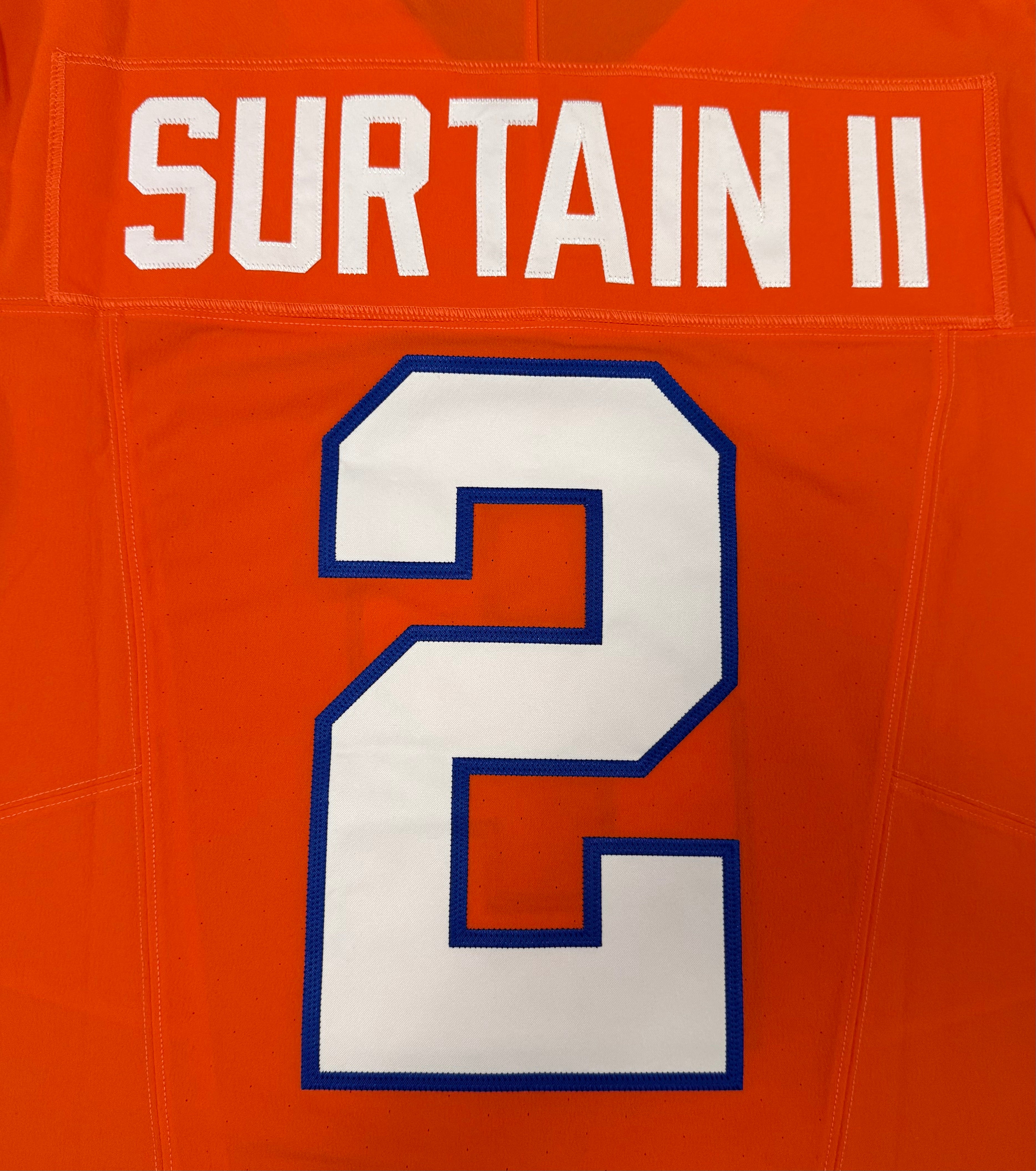 Pat Surtain II Denver Broncos Jersey #2 Nike Vapor Fuse Elite Orange Size 44 (Large) NFL