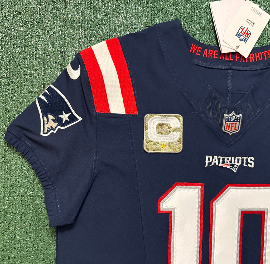 Drake Maye New England Patriots Jersey #10 Nike Vapor Fuse Elite Blue Size 44 (Large) NFL