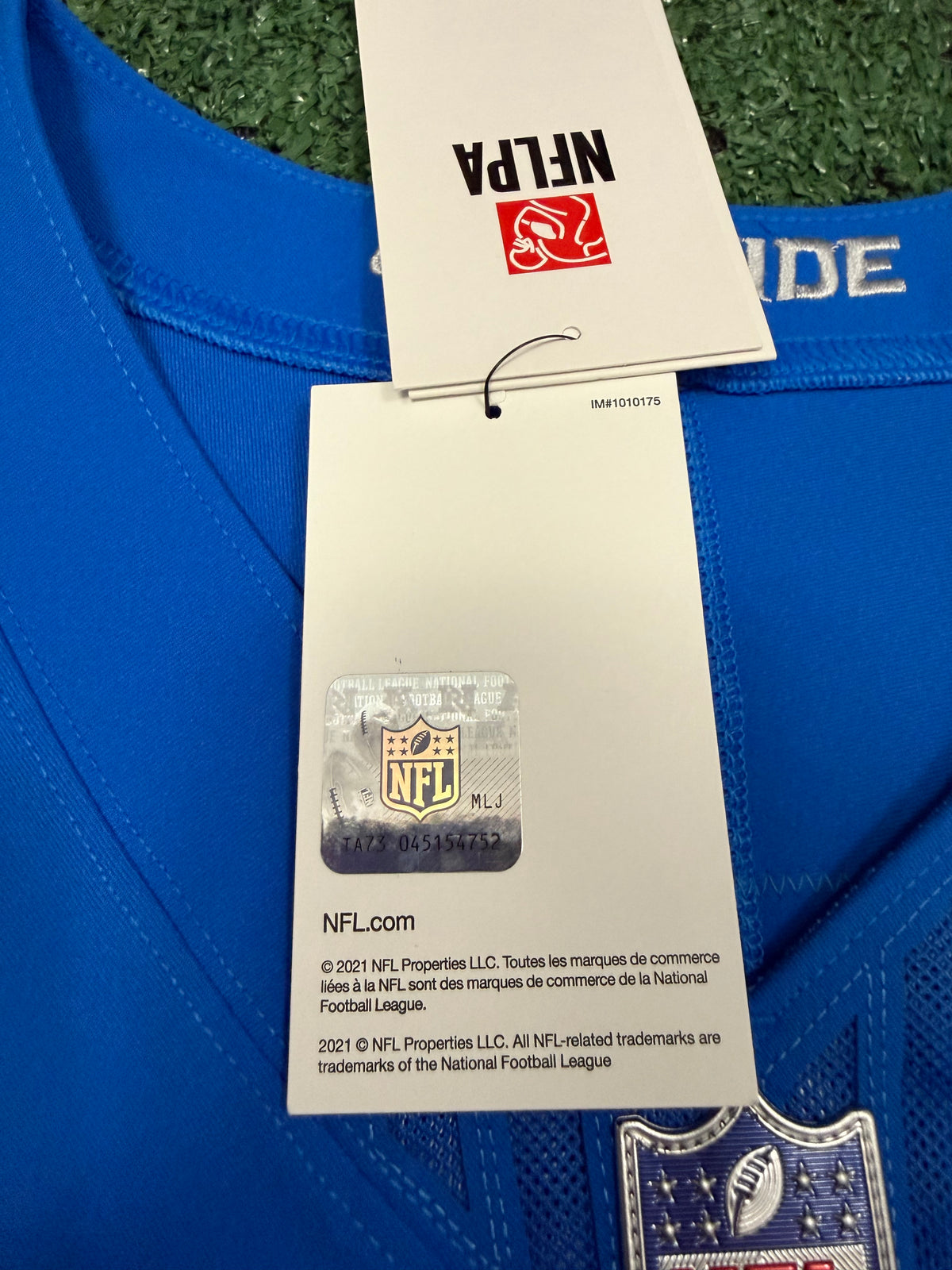 Amon Ra St Brown Detroit Lions Jersey #14 Nike Vapor FUSE Elite Blue Size 44 (Large) NFL