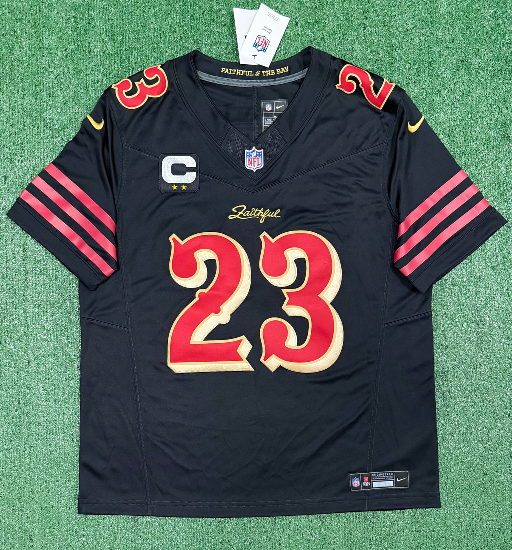 Christian McCaffrey San Francisco 49ers Jersey #23 Rivalry Limited Black Size (Large) NFL