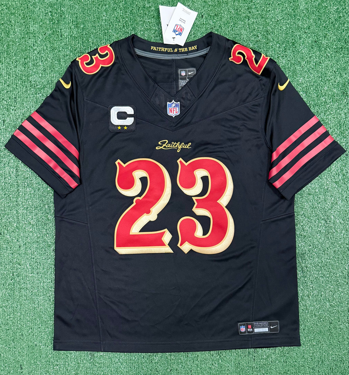 Christian McCaffrey San Francisco 49ers Jersey #23 Rivalry Limited Black Size (Large) NFL