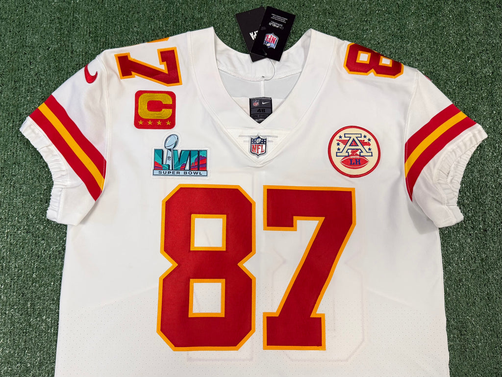 Travis Kelce Kansas City Chiefs Jersey #87 Nike Vapor Elite White Size 48 (XL) NFL