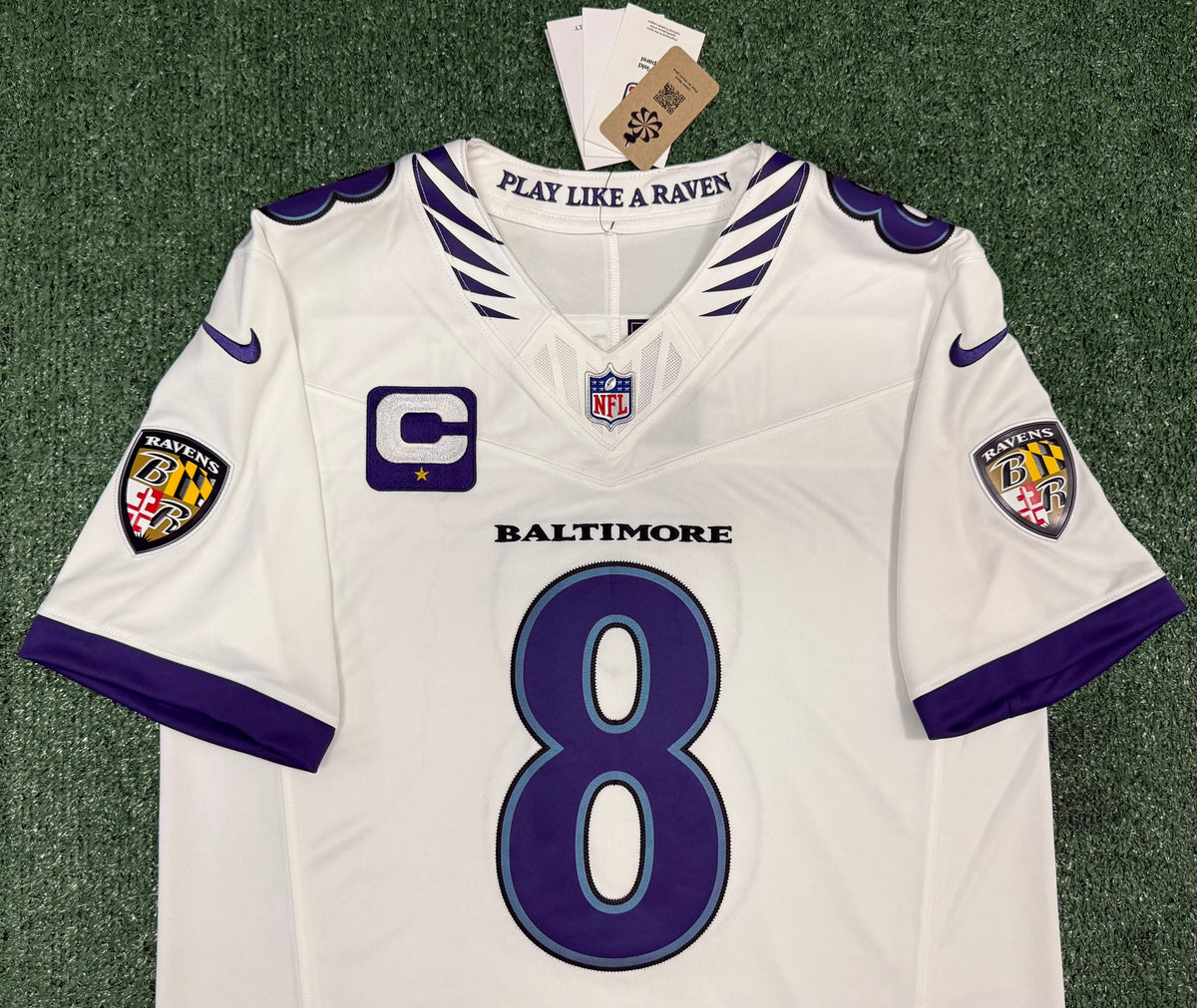 Lamar Jackson Baltimore Ravens Jersey #8 Nike Vapor FUSE Limited White Size (Medium) NFL