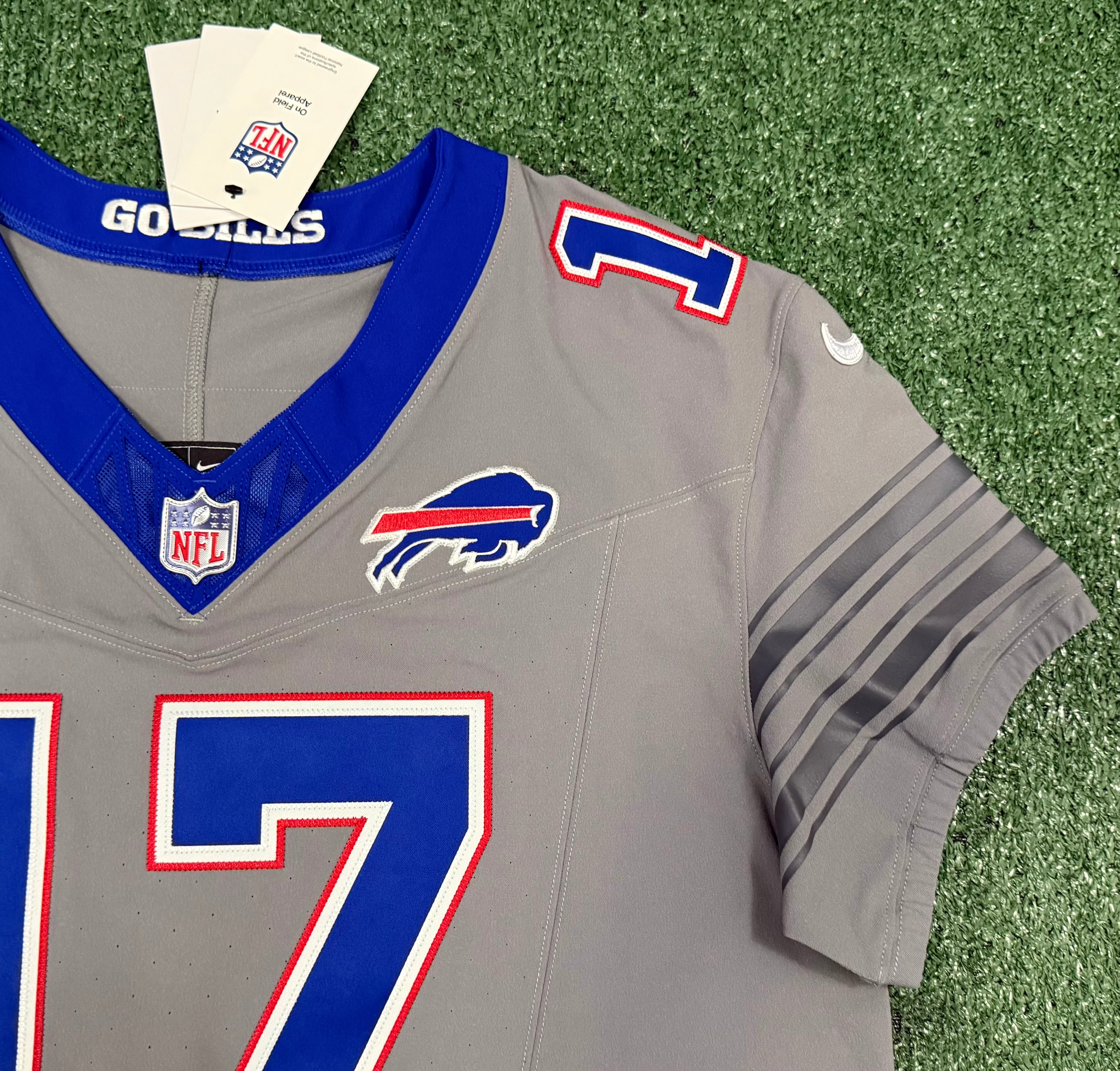 Josh Allen Buffalo Bills Jersey #17 Nike Vapor Fuse Elite Gray Size 44 (L) NFL