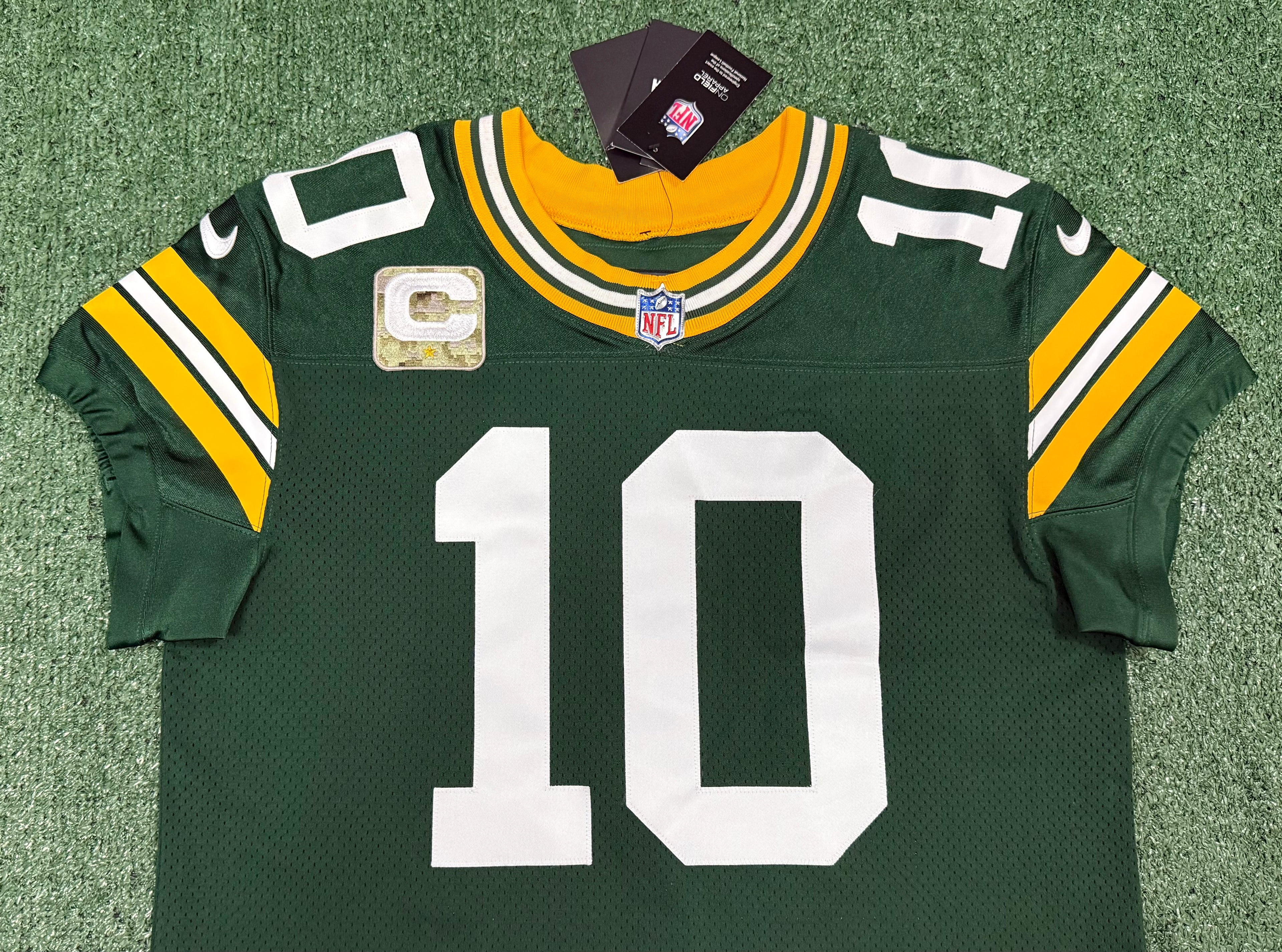 Jordan Love Green Bay Packers Jersey #10 Nike Vapor Elite Green Size 44 (Large) NFL