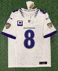 Lamar Jackson Baltimore Ravens Jersey #8 Nike Vapor FUSE Limited White Size (Medium) NFL