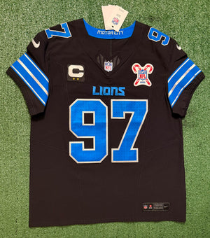 Aidan Hutchinson Detroit Lions Jersey #97 Nike Vapor FUSE Elite black size 44 (Large) NFL