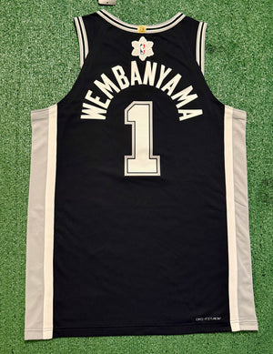 Victor Wembanyama San Antonio Spurs Jersey #1 Nike ADV Authentic Black Size 48 (L) NBA