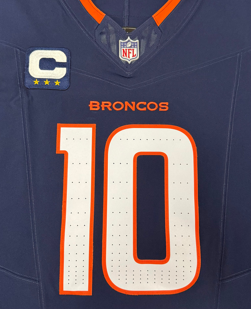 Bo Nix Denver Broncos Jersey #10 Nike Vapor Fuse Elite Navy Size 48 (XL) NFL