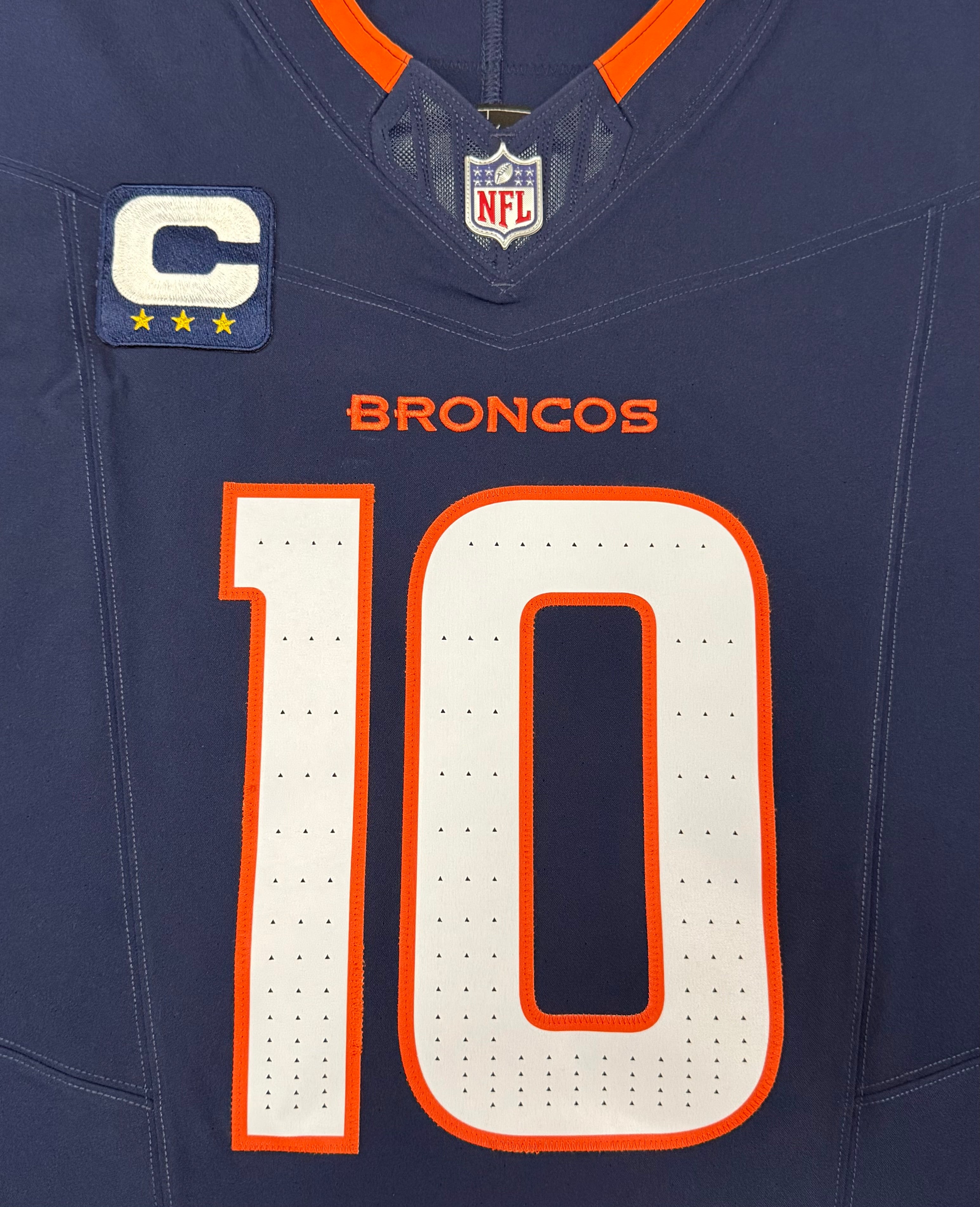 Bo Nix Denver Broncos Jersey #10 Nike Vapor Fuse Elite Navy Size 48 (XL) NFL