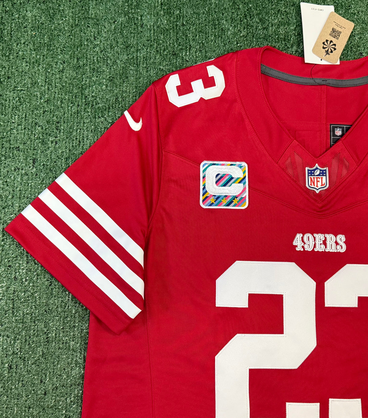 Christian McCaffrey San Francisco 49ers Jersey #23 Nike Vapor Fuse Limited Stitched Red Size (XL) NFL