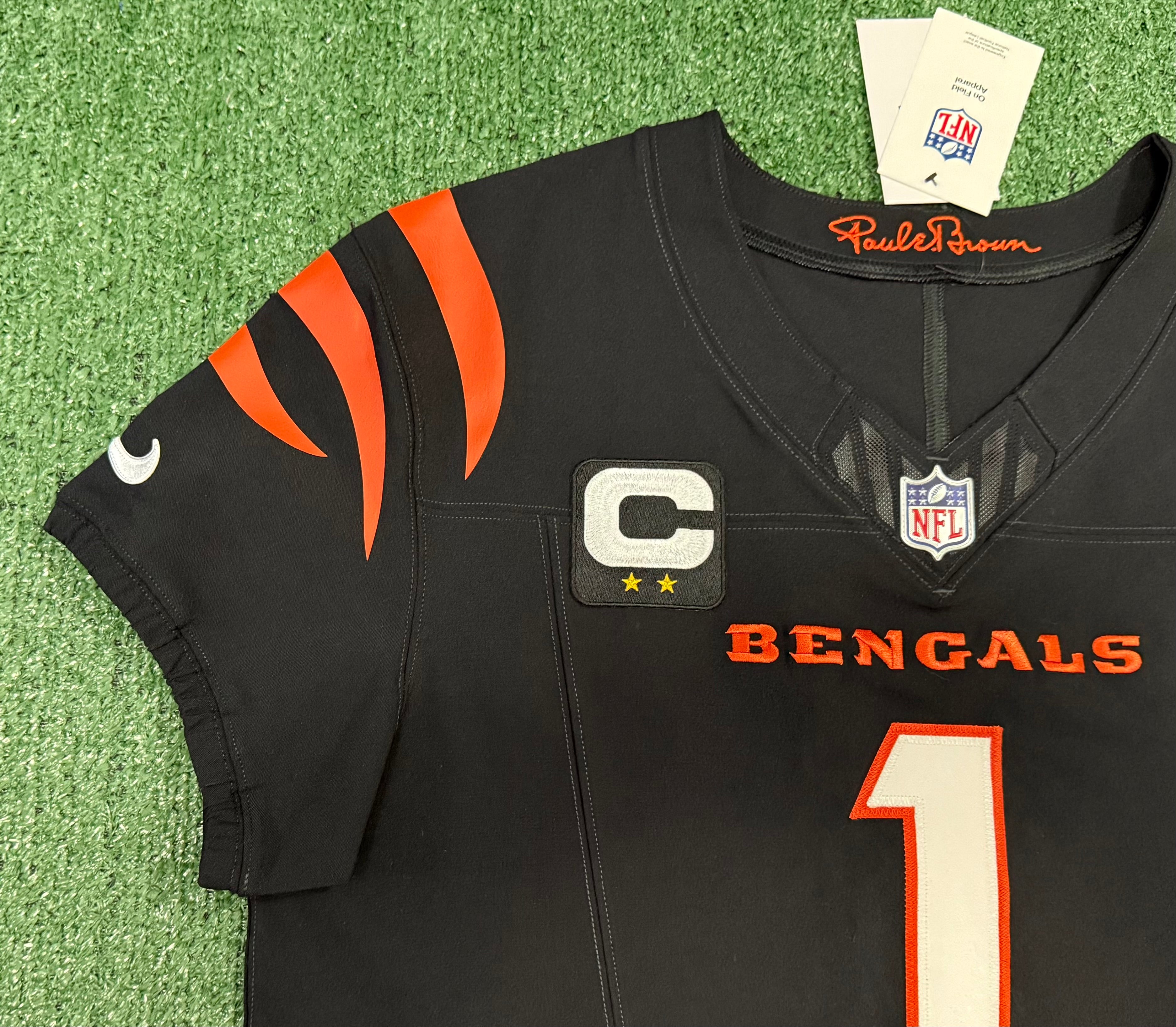Ja'Marr Chase Cincinnati Bengals Jersey #1 Nike Vapor Fuse Elite Black Size 44 (L) NFL