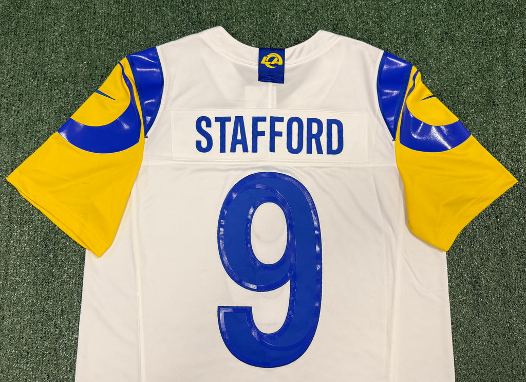 Matthew Stafford Los Angeles Rams Jersey #9 Nike Vapor Fuse Limited Stitched White Size (Large) NFL