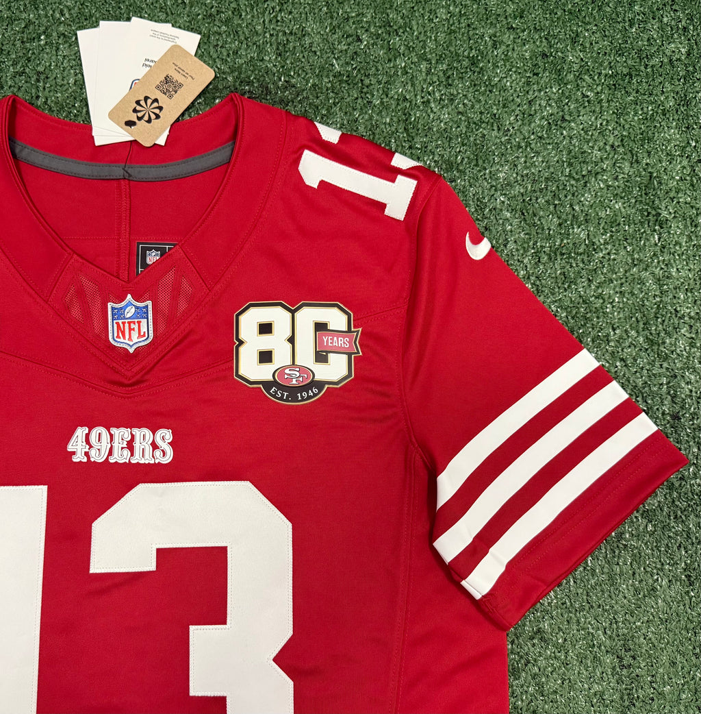 Brock Purdy San Francisco 49ers Jersey #13 Nike Vapor Fuse Limited Stitched Red Size (Medium) NFL