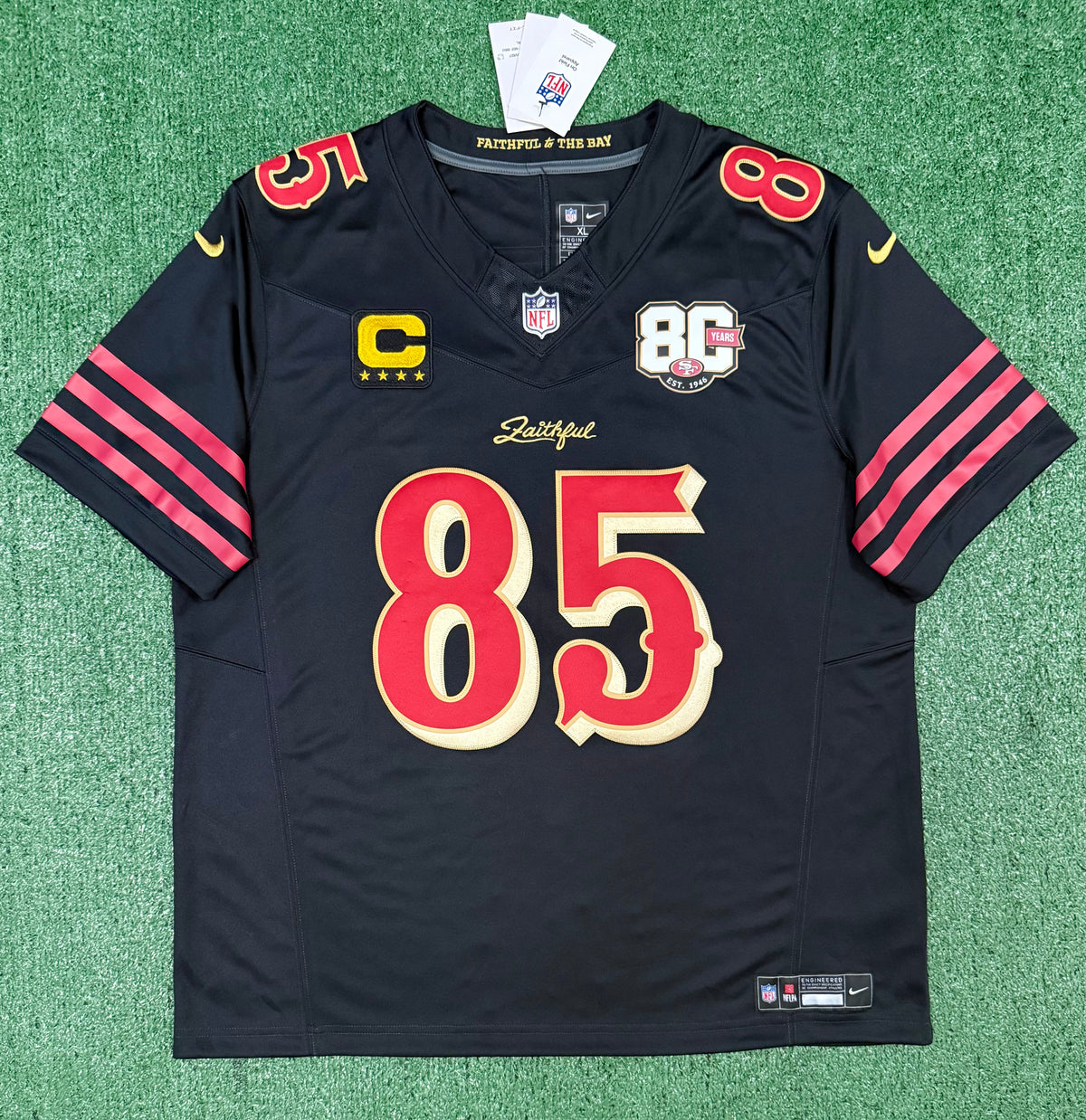 George Kittle San Francisco 49ers Jersey #85 Nike Vapor Fuse Limited Rivalry Black Size (XL) NFL