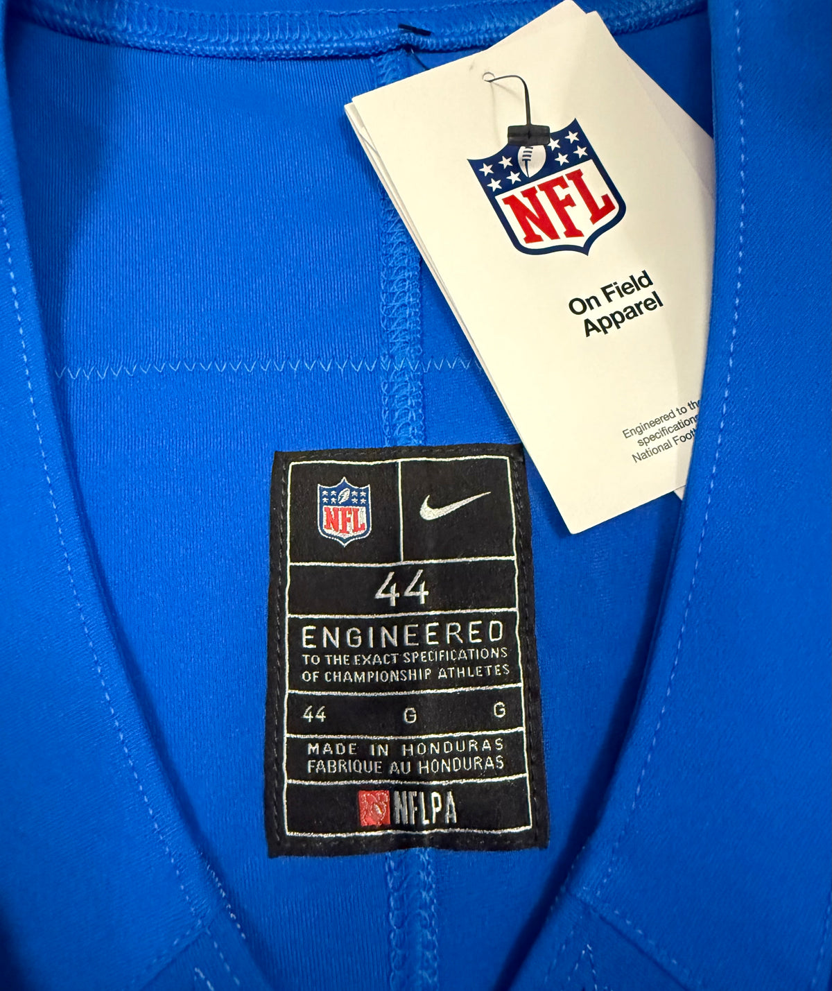Amon Ra St Brown Detroit Lions Jersey #14 Nike Vapor FUSE Elite Blue Size 44 (Large) NFL