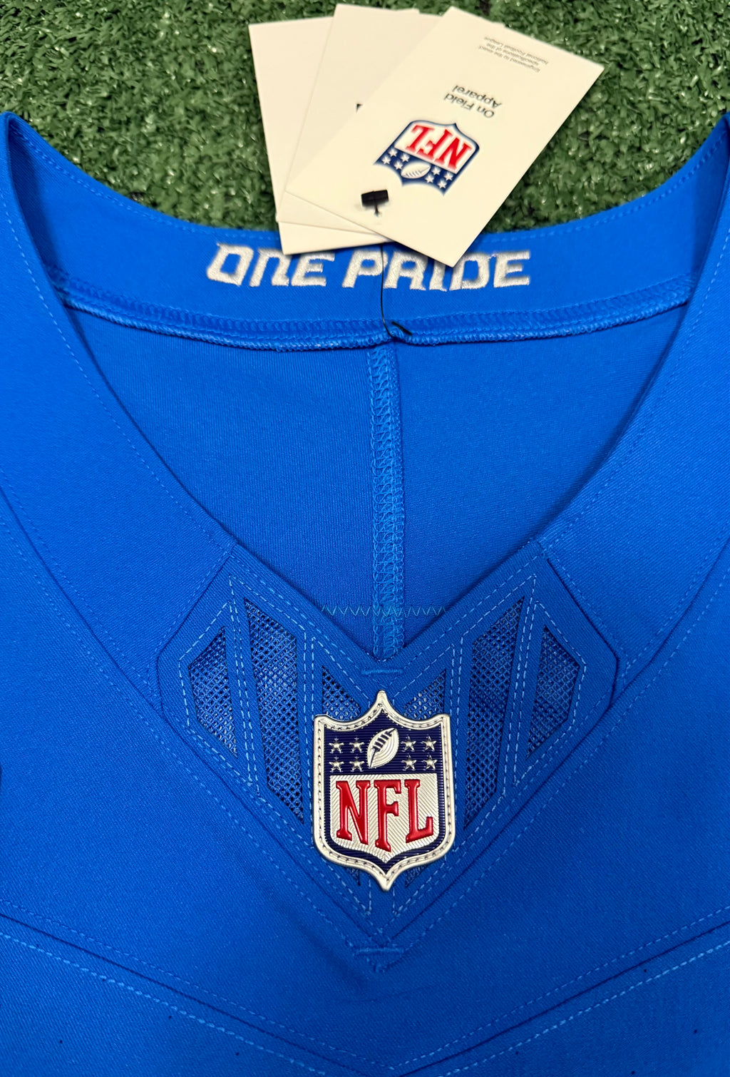 Amon Ra St Brown Detroit Lions Jersey #14 Nike Vapor FUSE Elite Blue Size 44 (Large) NFL