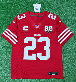 Christian McCaffrey San Francisco 49ers Jersey #23 Nike Vapor Fuse Limited Stitched Red Size (Medium) NFL