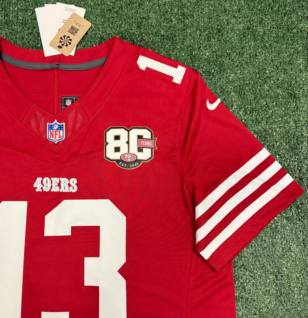 Brock Purdy San Francisco 49ers Jersey #13 Nike Vapor Fuse Limited Stitched Red Size (XL) NFL