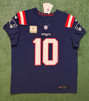 Drake Maye New England Patriots Jersey #10 Nike Vapor Fuse Elite Blue Size 48 (XL) NFL