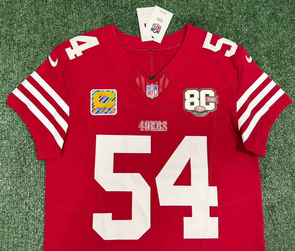 Fred Warner San Francisco 49ers Jersey #54 Nike Vapor FUSE Elite Red Size 40 (Medium) NFL