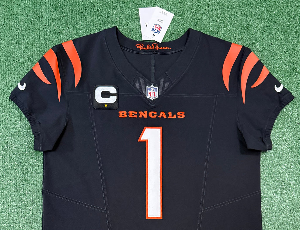 Ja'Marr Chase Cincinnati Bengals Jersey #1 Nike Vapor Fuse Elite Black Size 44 (L) NFL