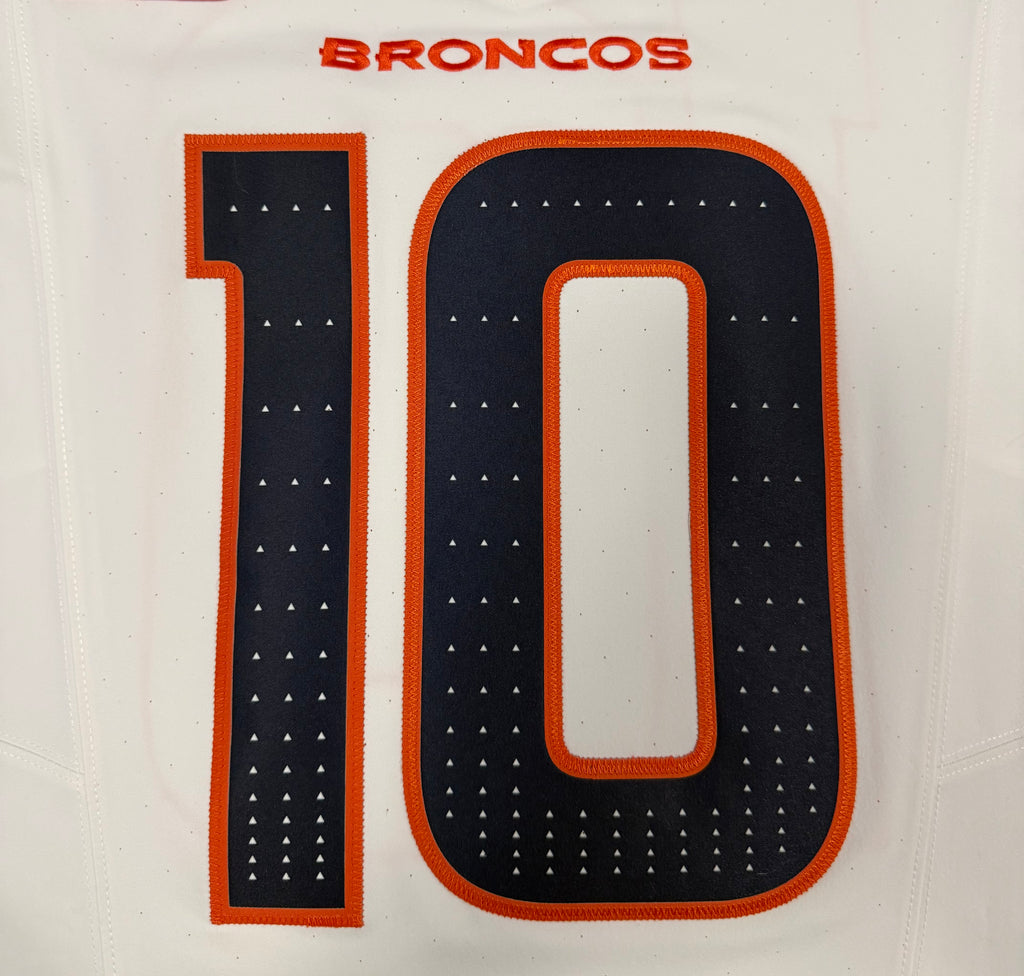Bo Nix Denver Broncos Jersey #10 Nike Vapor Fuse Elite White Size 44 (L) NFL
