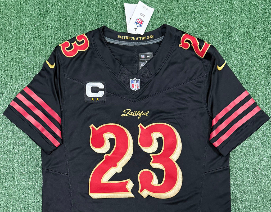 Christian McCaffrey San Francisco 49ers Jersey #23 Rivalry Limited Black Size (Large) NFL