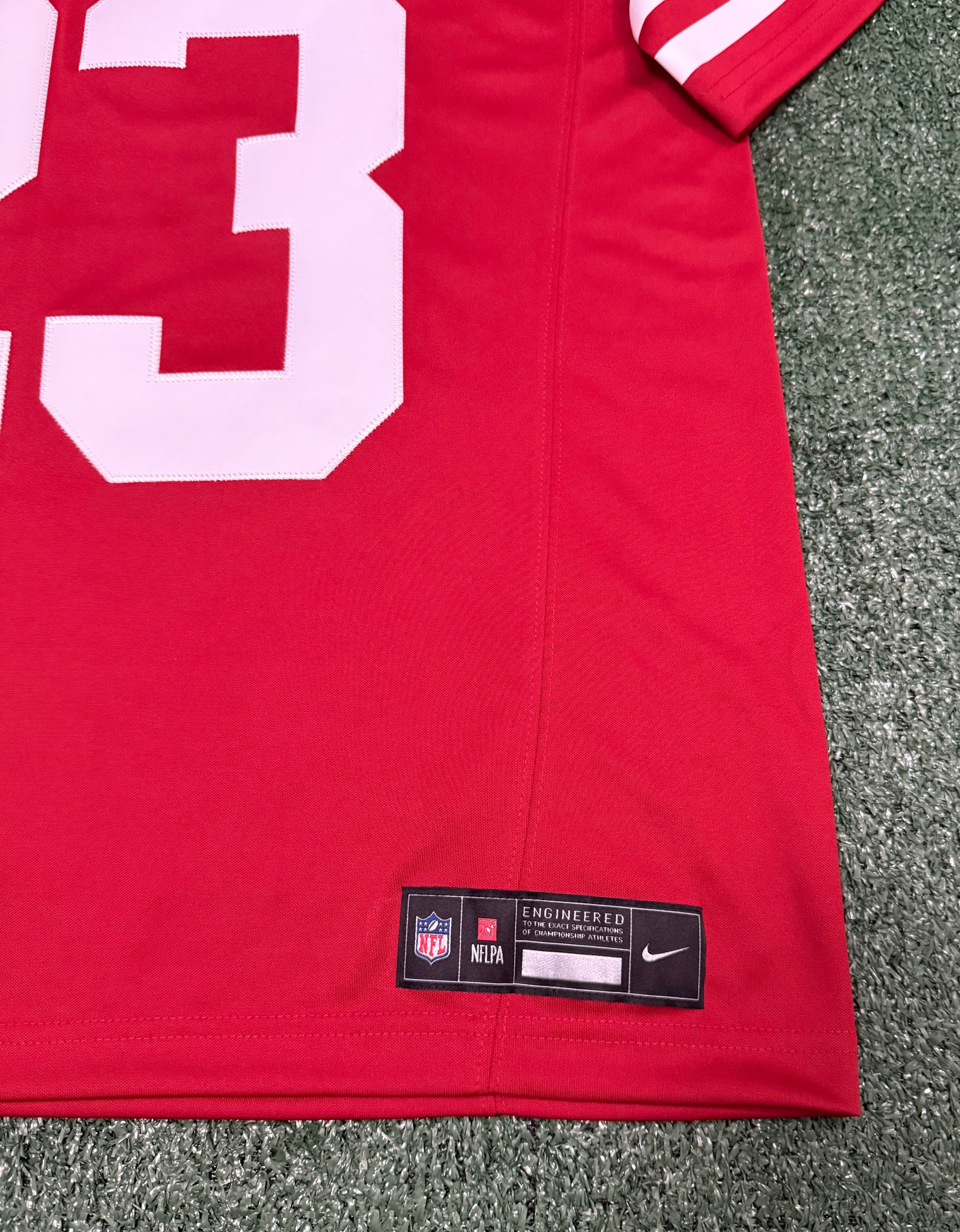 Christian McCaffrey San Francisco 49ers Jersey #23 Nike Vapor Fuse Limited Stitched Red Size (Large) NFL