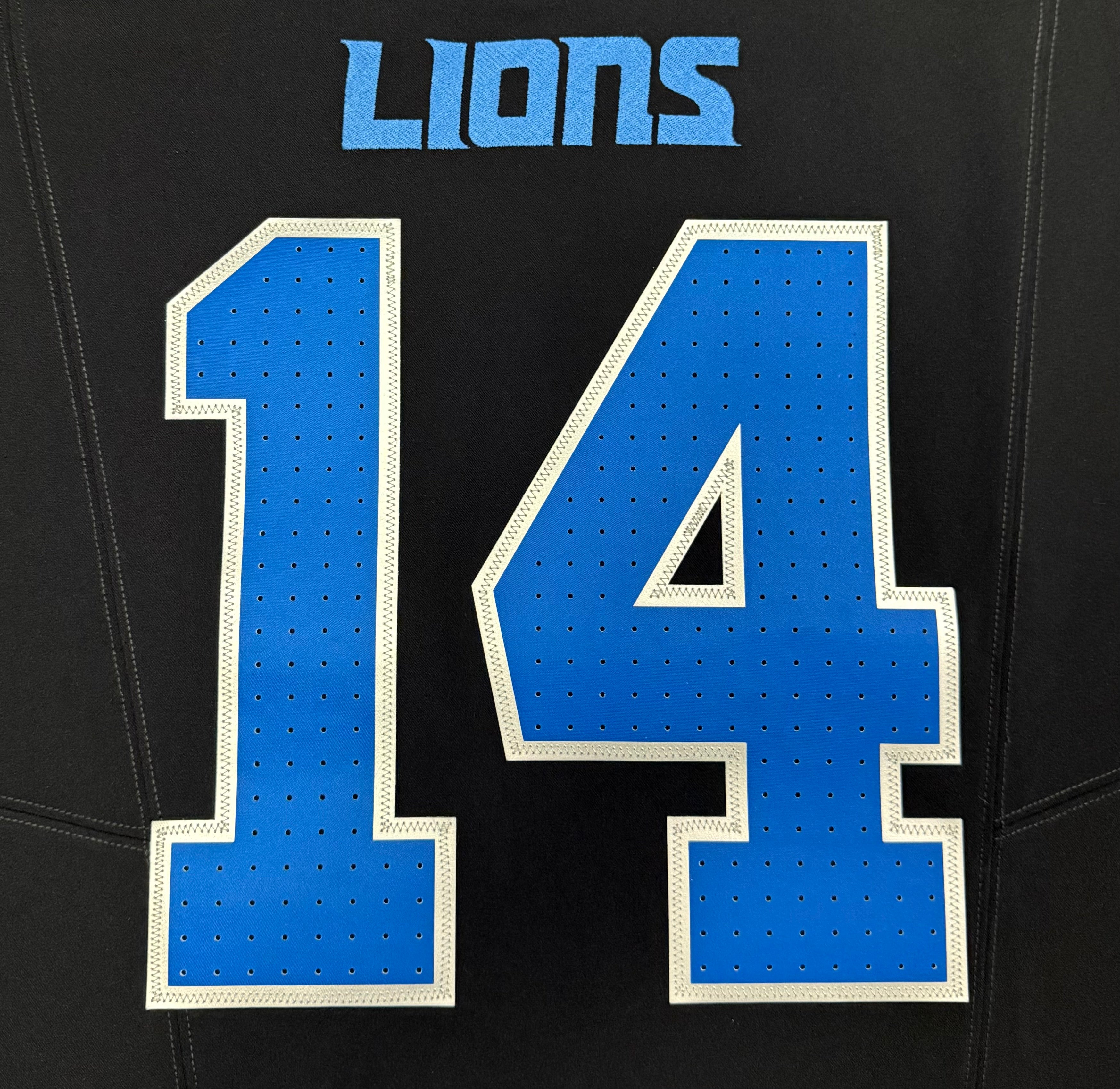 Amon Ra St Brown Detroit Lions Jersey #14 Nike Vapor FUSE Elite Black Size 44 (Large) NFL