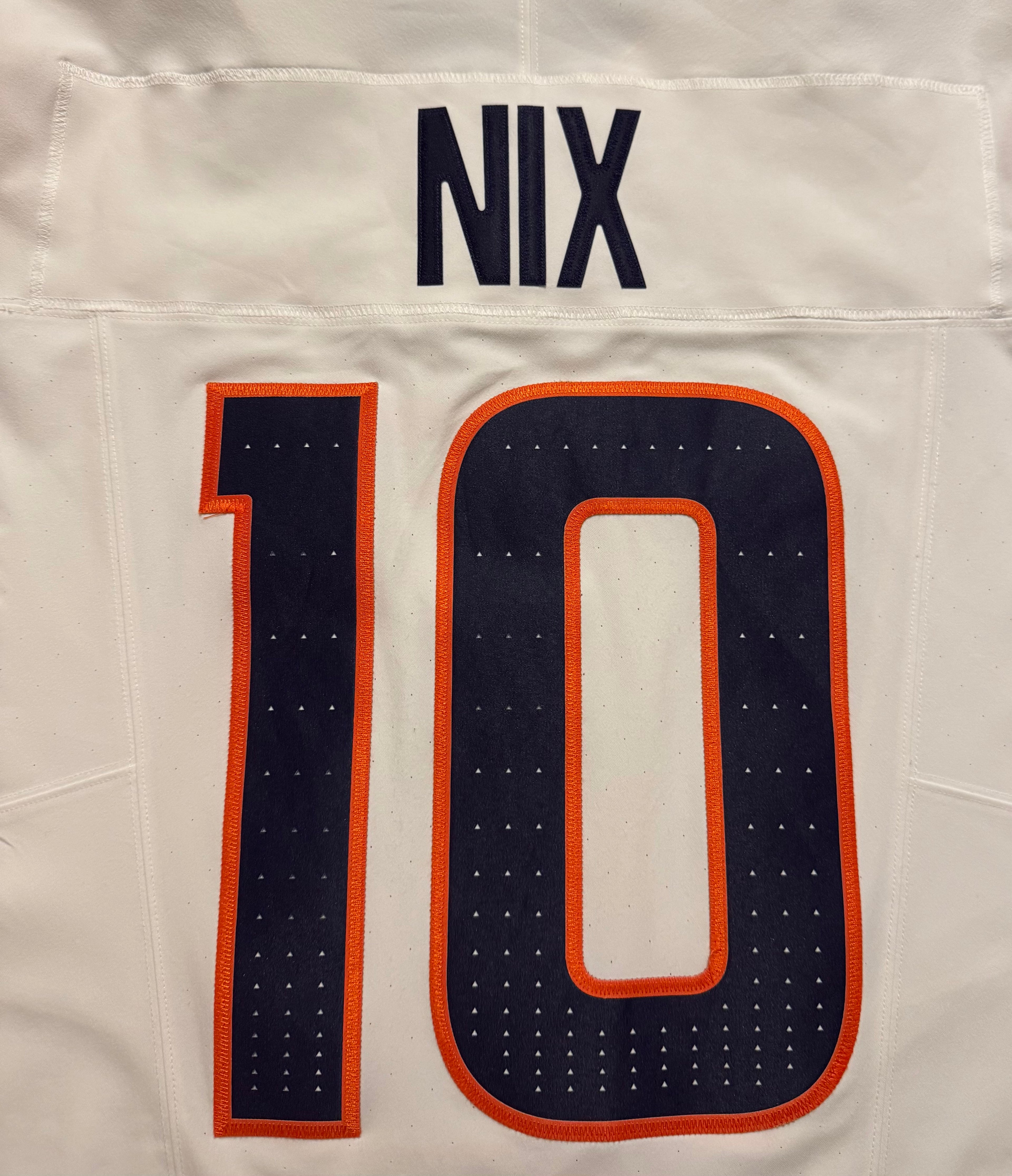 Bo Nix Denver Broncos Jersey #10 Nike Vapor Fuse Elite White Size 44 (L) NFL