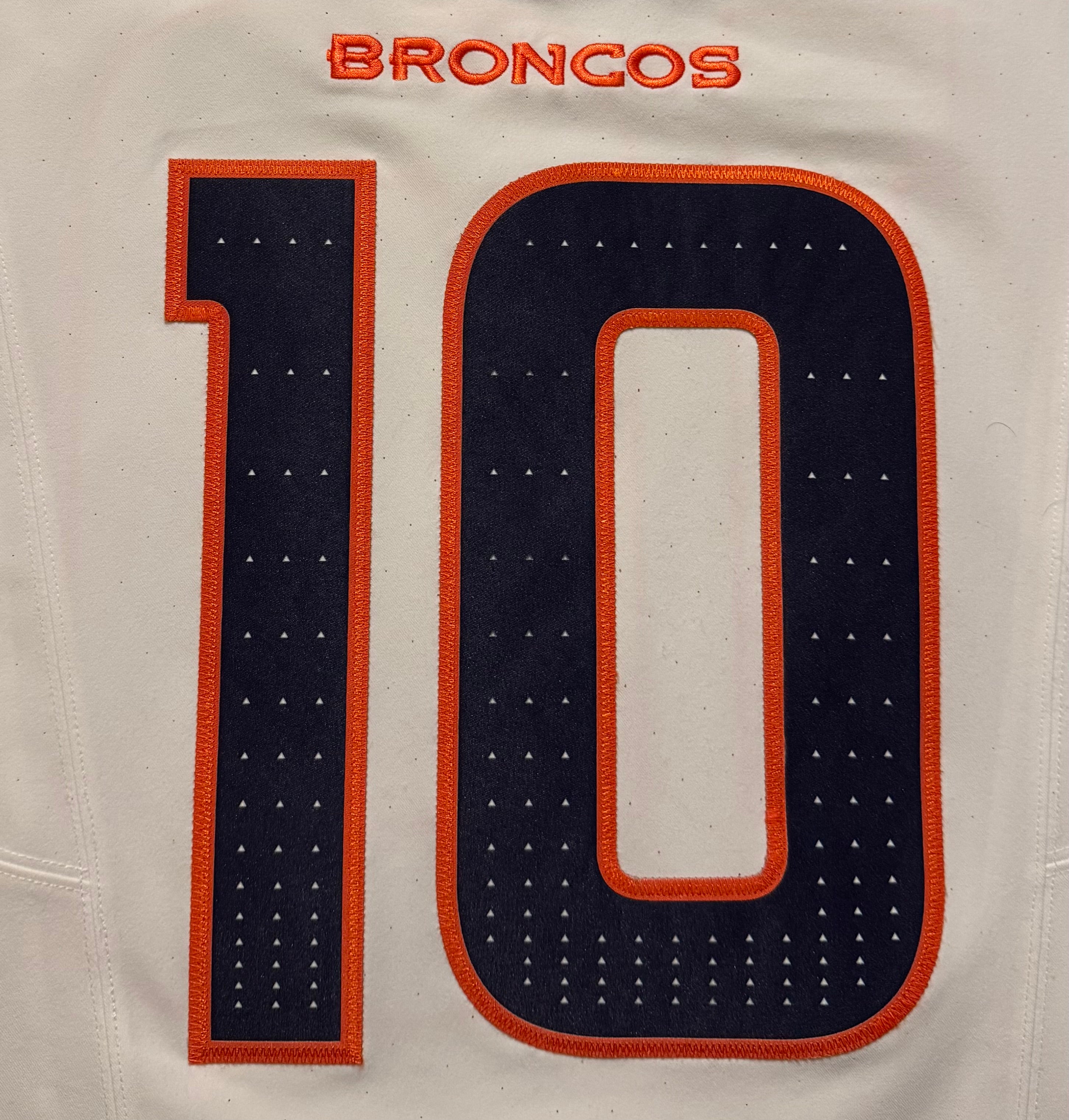 Bo Nix Denver Broncos Jersey #10 Nike Vapor Fuse Elite White Size 44 (L) NFL