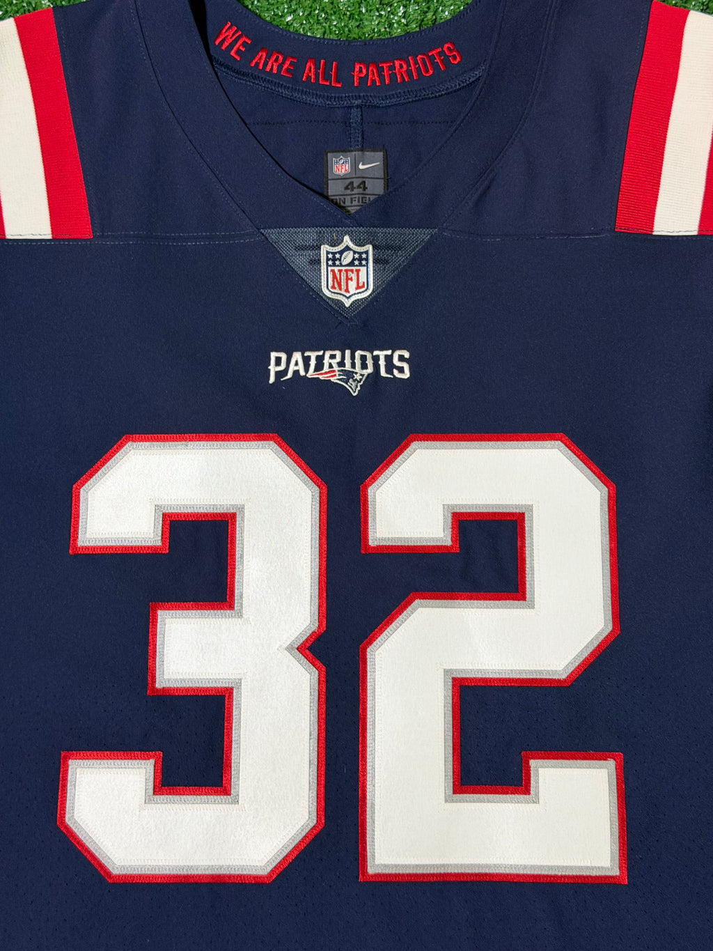 Devin McCourty New England Patriots Jersey #32 Nike Vapor Elite Blue Size 44 (Large) NFL