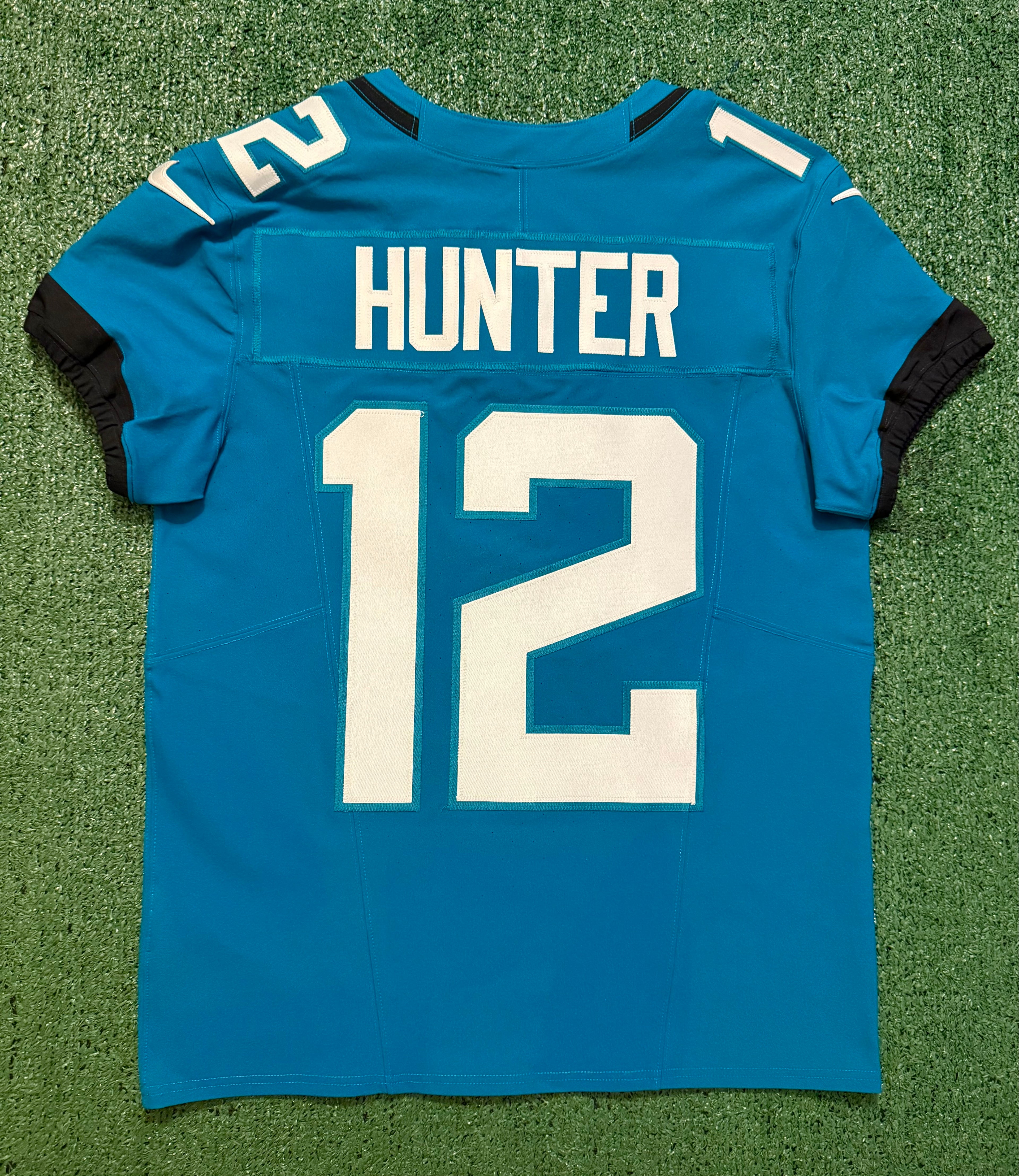 Travis Hunter Jacksonville Jaguars Jersey #12 Nike Vapor Fuse Elite Teal Size 40 (M) NFL