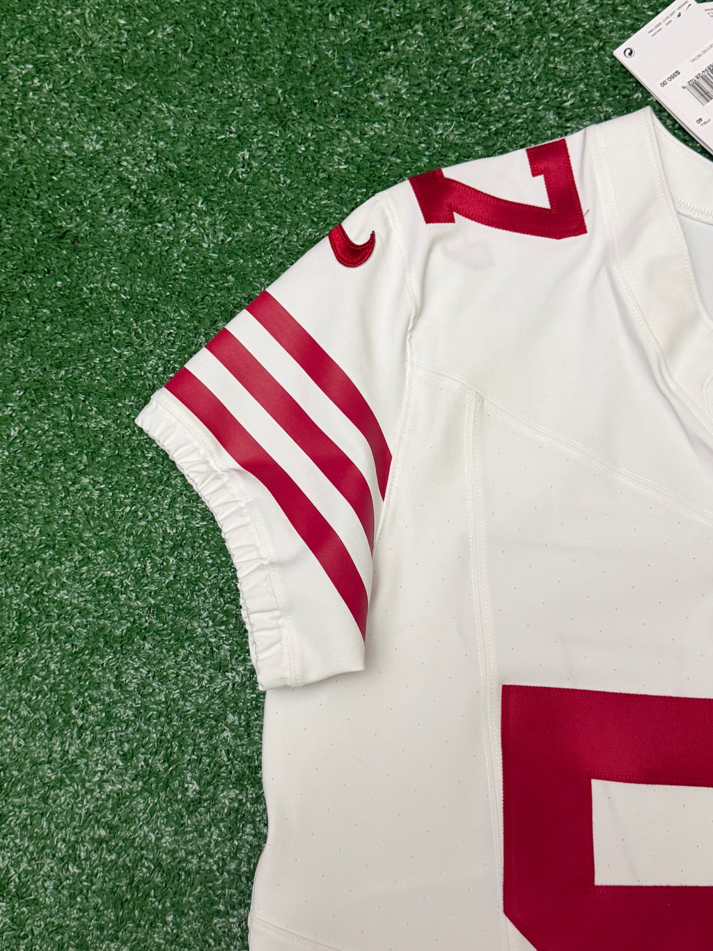 Dre Greenlaw San Francisco 49ers Jersey #57 Nike Vapor FUSE Elite White Size 40 (Medium) NFL