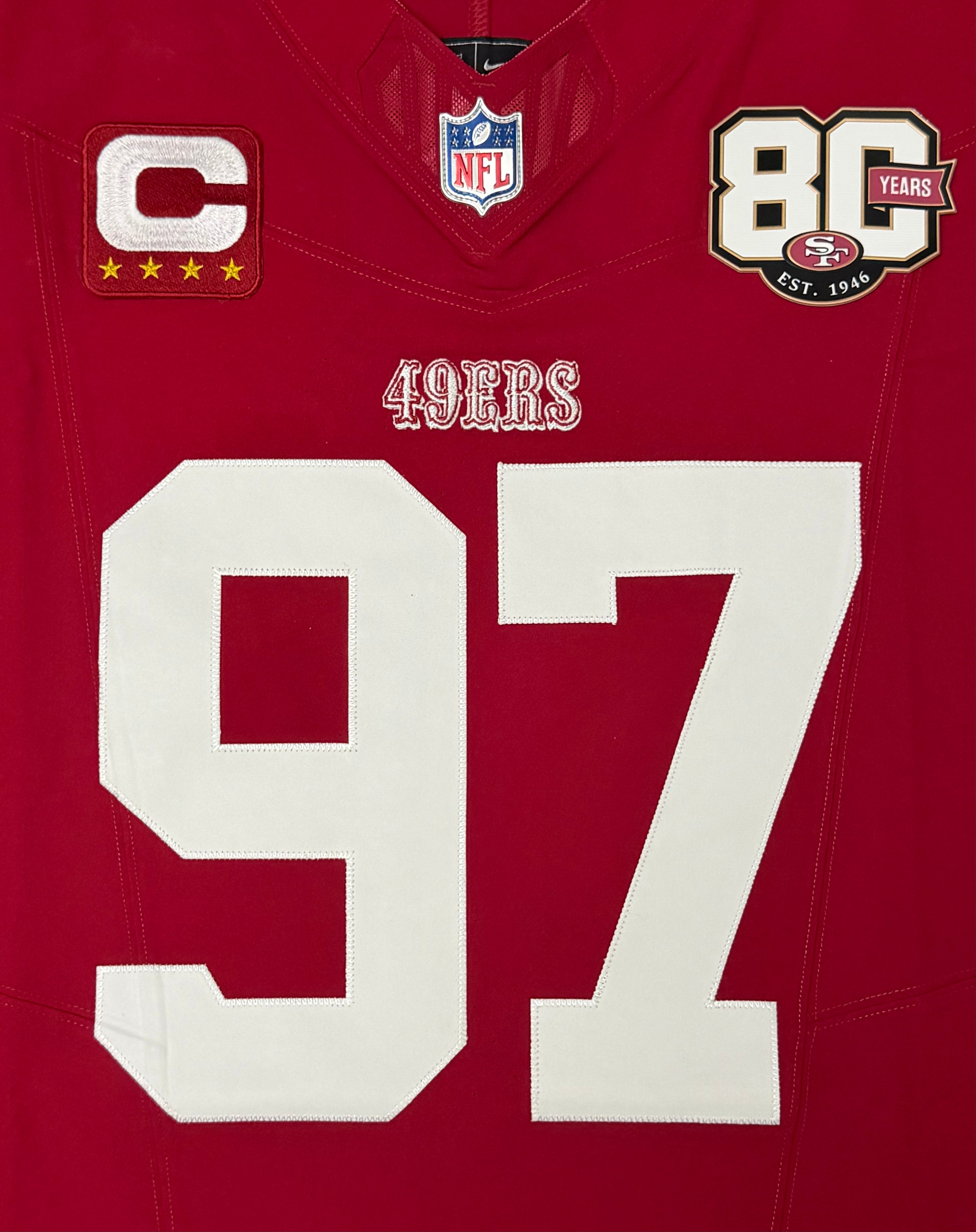Nick Bosa San Francisco 49ers Jersey #97 Nike Vapor FUSE Elite Red Size 48 (XL) NFL