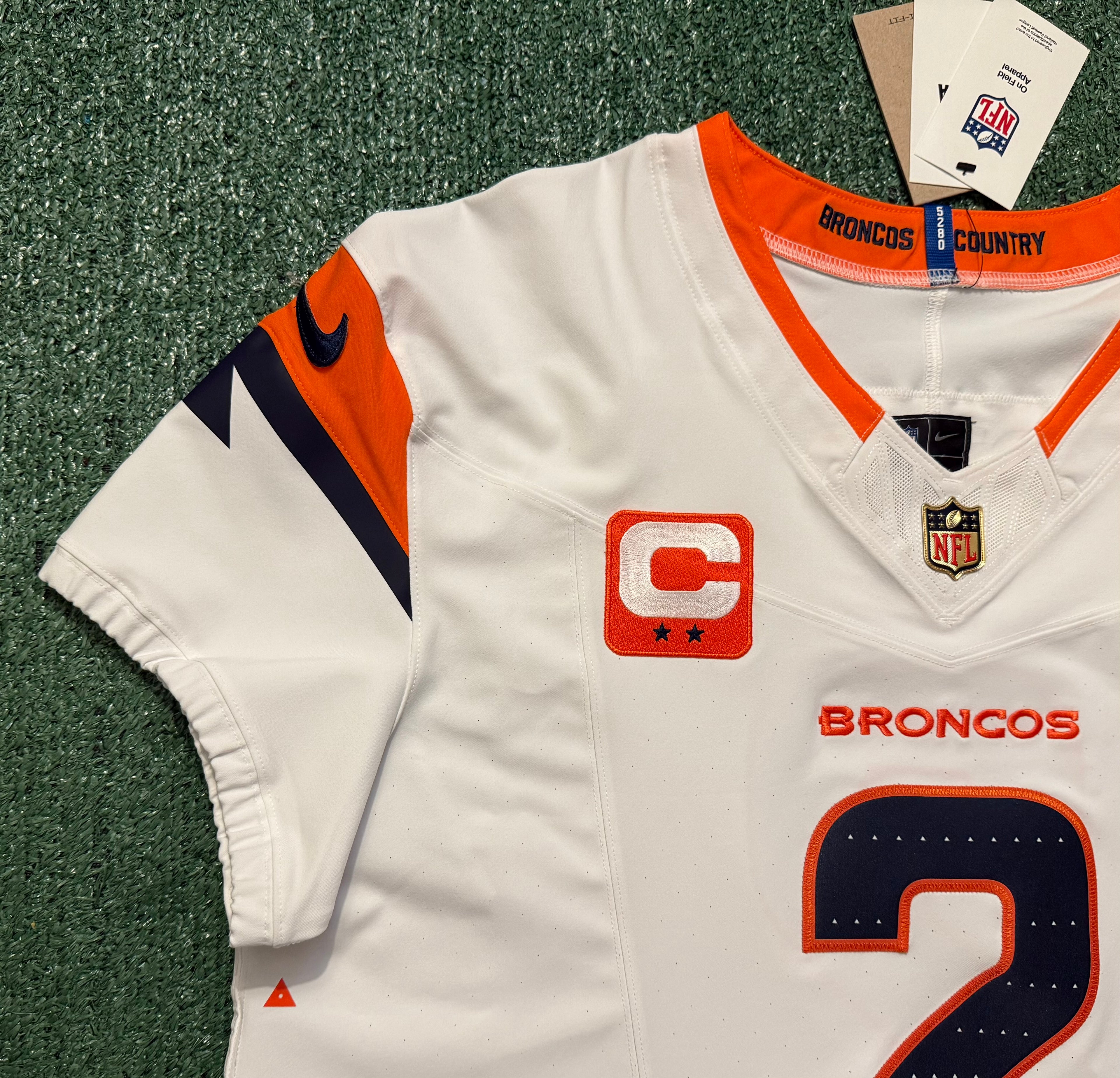 Pat Surtain II Denver Broncos Jersey #2 Nike Vapor Fuse Elite White Size 48 (XL) NFL