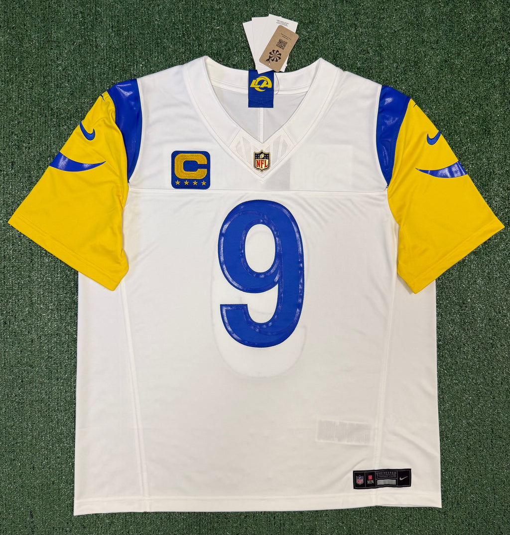Matthew Stafford Los Angeles Rams Jersey #9 Nike Vapor Fuse Limited Stitched White Size (XL) NFL