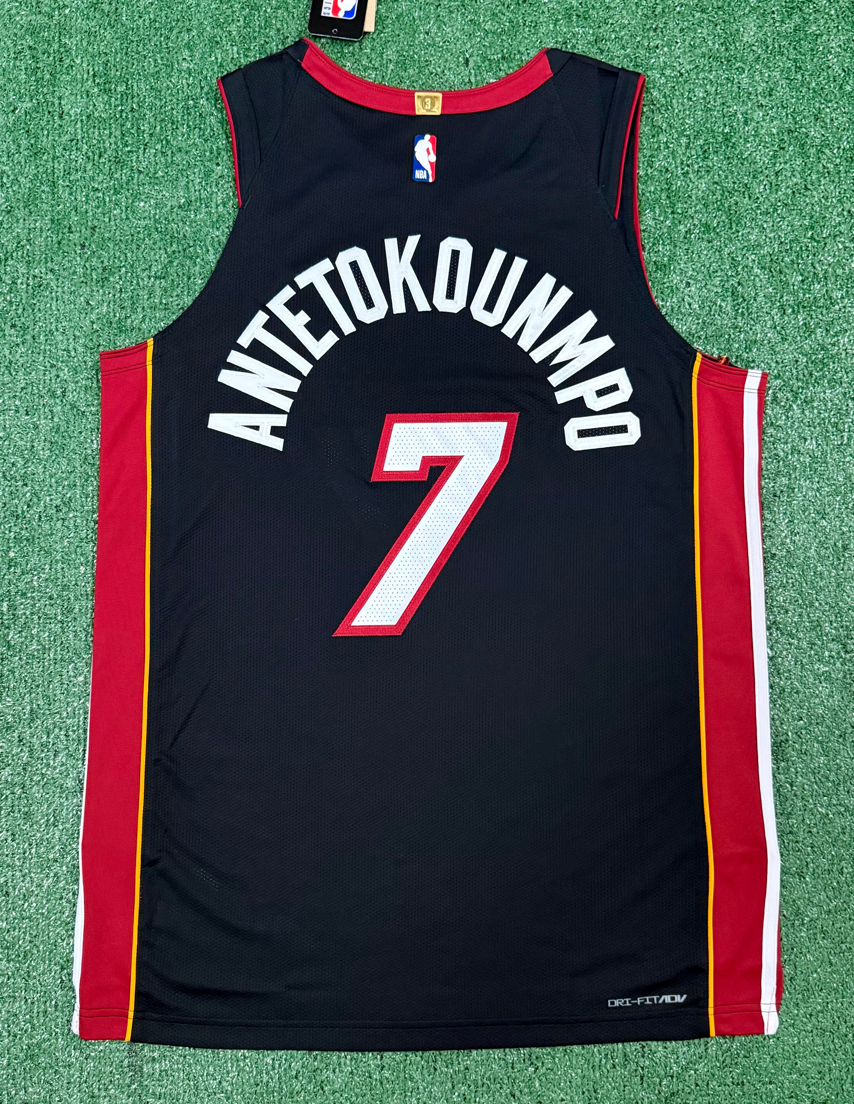 Giannis Antetokounmpo Miami Heat Jersey #7 Nike ADV Authentic Black Size 48 (Large) NBA