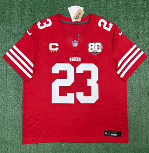 Christian McCaffrey San Francisco 49ers Jersey #23 Nike Vapor Fuse Limited Stitched Red Size (XL) NFL