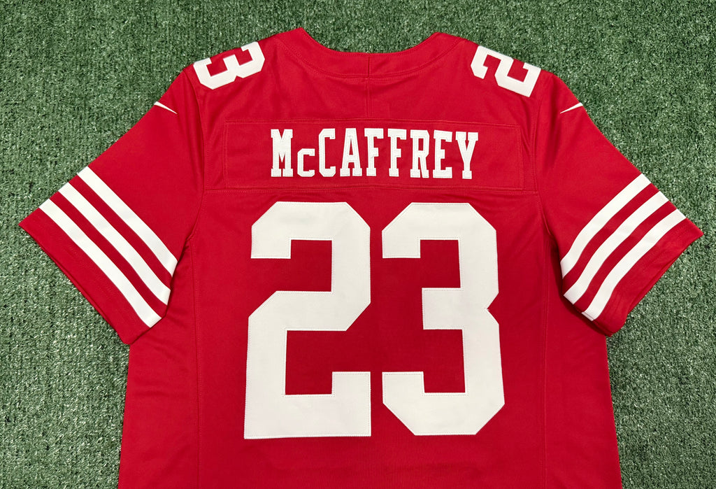Christian McCaffrey San Francisco 49ers Jersey #23 Nike Vapor Fuse Limited Stitched Red Size (Large) NFL