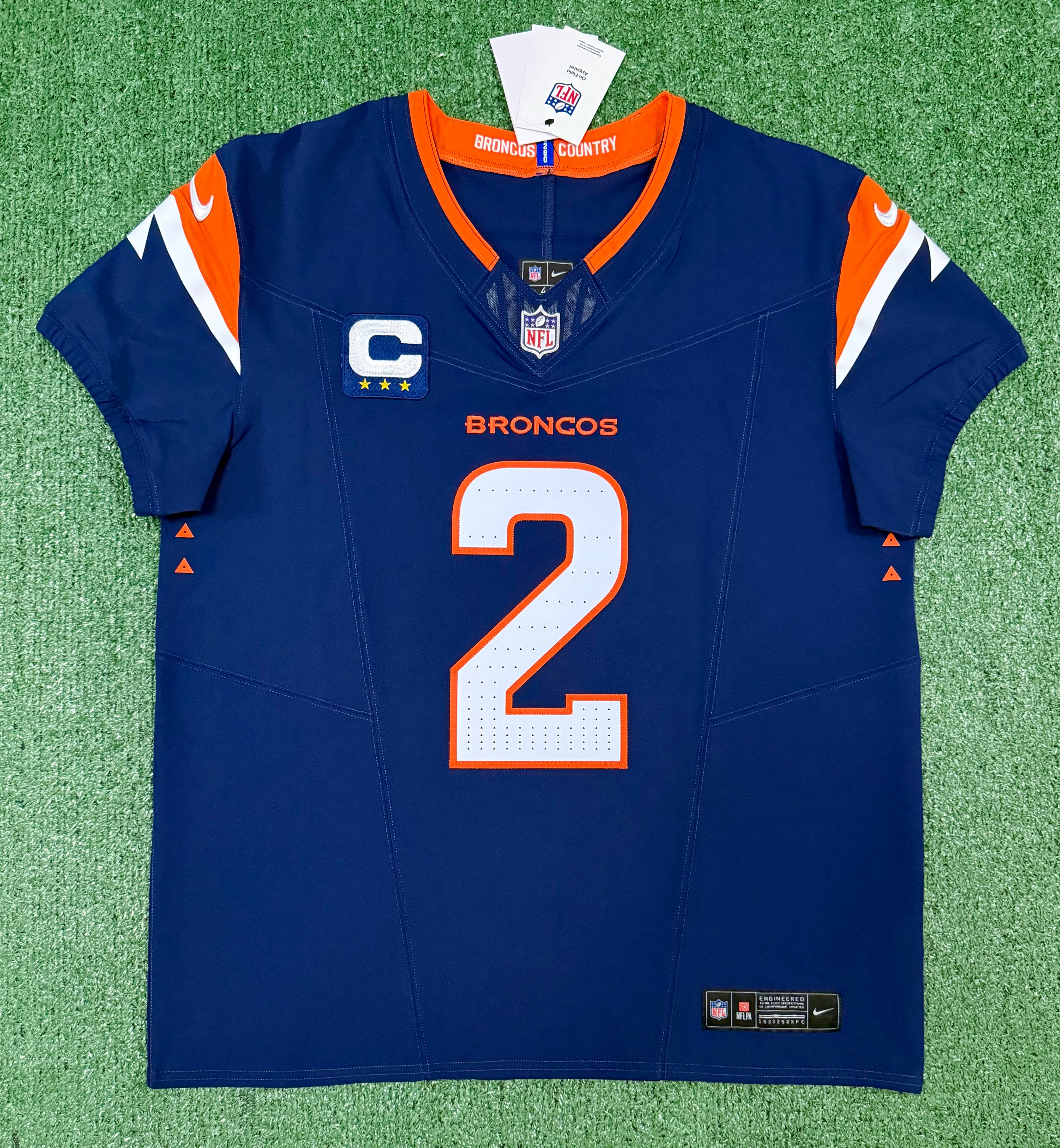 Pat Surtain II Denver Broncos Jersey #2 Nike Vapor Fuse Elite Navy Size 44 (L) NFL