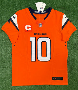 Bo Nix Denver Broncos Jersey #10 Nike Vapor Fuse Elite Orange Size 40 (M) NFL