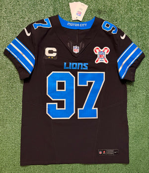 Aidan Hutchinson Detroit Lions Jersey #97 Nike Vapor FUSE Elite black size 40 (Medium) NFL