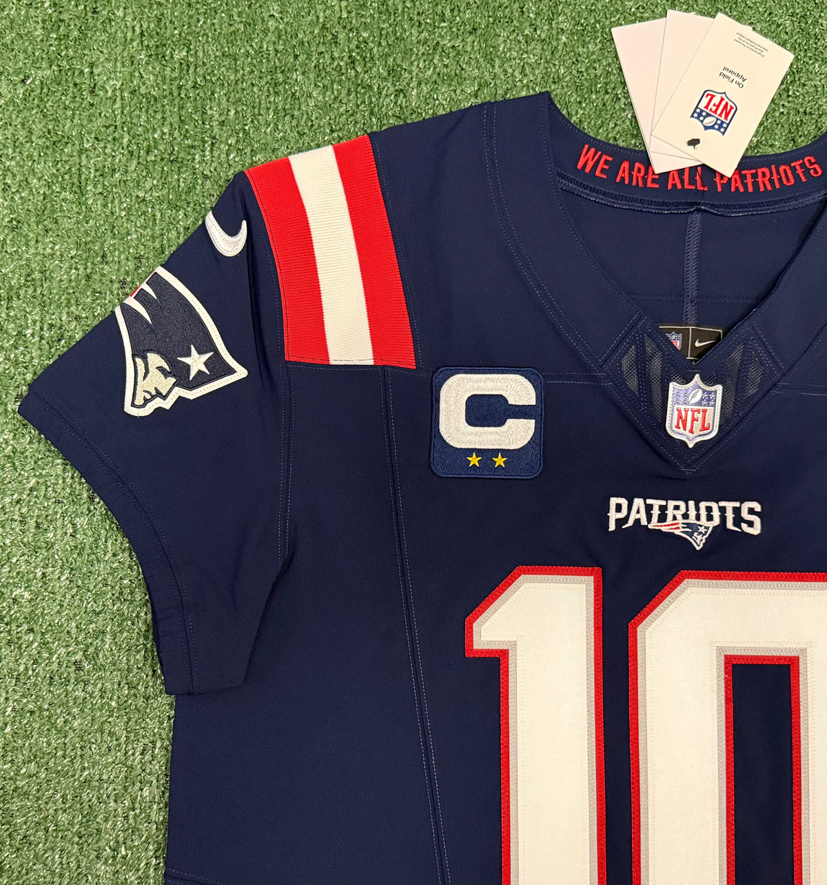 Drake Maye New England Patriots Jersey #10 Nike Vapor Fuse Elite Blue Size 44 (Large) NFL