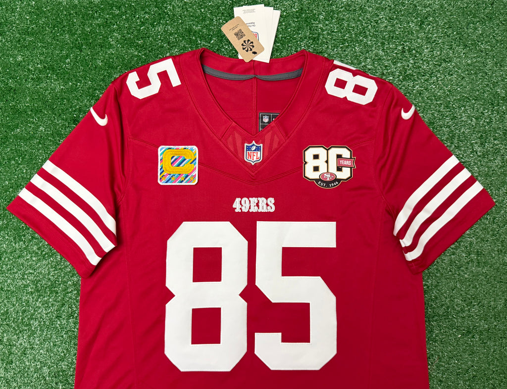 George Kittle San Francisco 49ers Jersey #85 Nike Vapor Fuse Limited Stitched Red Size (Large) NFL